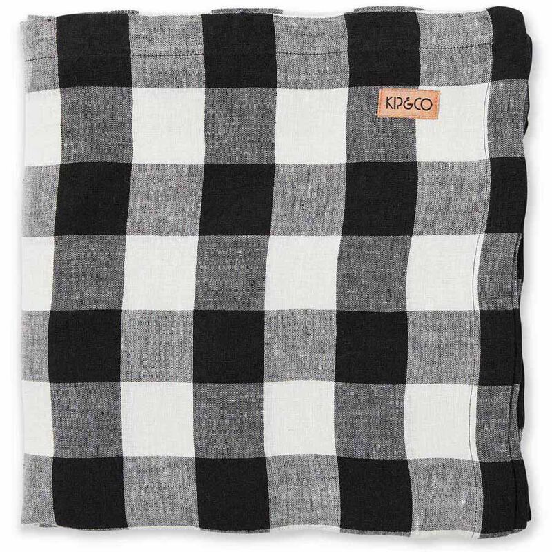 Kip&Co Black & White Gingham Linen Tablecloth - Standard image number 0